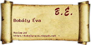 Bobály Éva névjegykártya