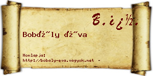 Bobály Éva névjegykártya